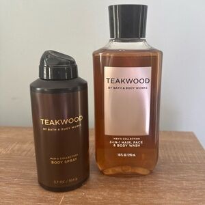 Bath & Bodywork’s Teakwood 3 n 1 Hair Face and Body Wash with Body Spray New